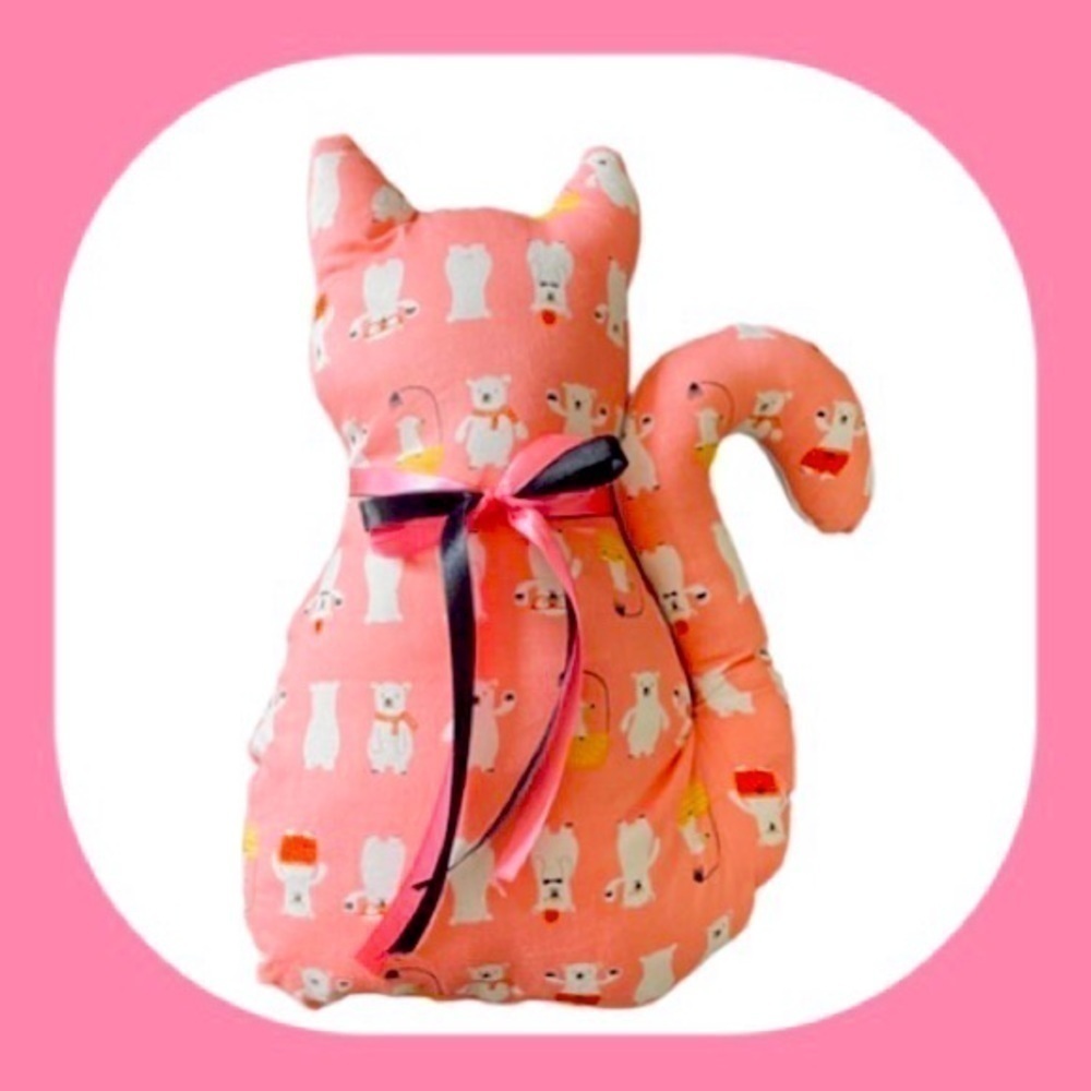 PLUSH CAT-HANDMADE-14 INCHES
